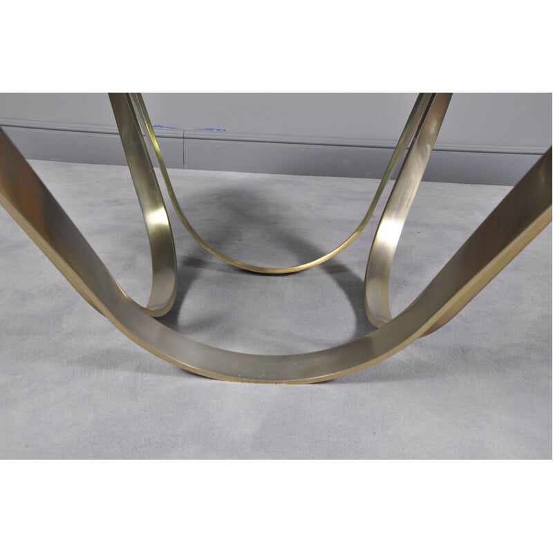 Brass and Smoked Glass Coffee Table by Roger Sprunger for Dunbar, circa, 1971