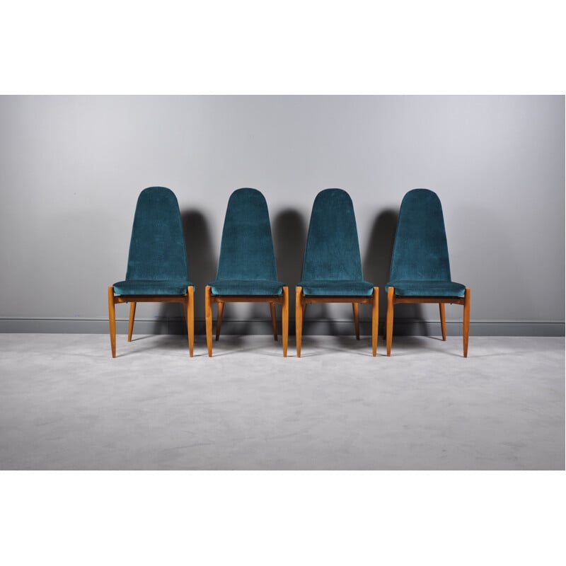 Mid Century Modern Chairs by Miroslav Navratil,1950s,set of 4