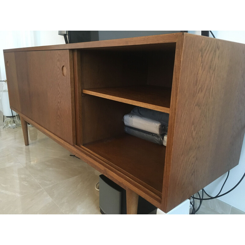 Scandinavian vintage solid oakwood sideboard, Denmark 1960