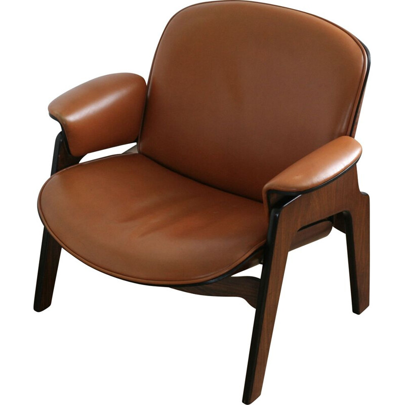 Fauteuil lounge vintage de Ico Parisi, édition MIM ROMA, Italie, cira 1960