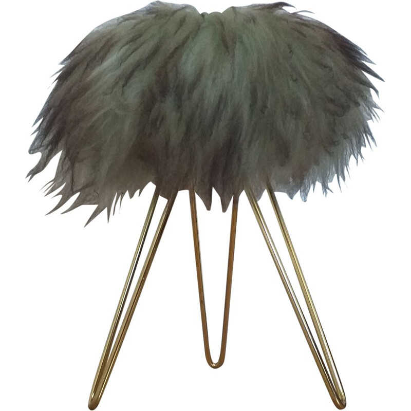 Vintage Tripod Tabouret or Stool Hair, France, 1970