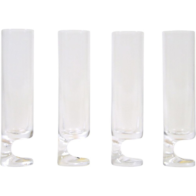 Smoke Series 4 Flute Glasses By Joe Colombo For Arnolfo Di Cambio, 1963