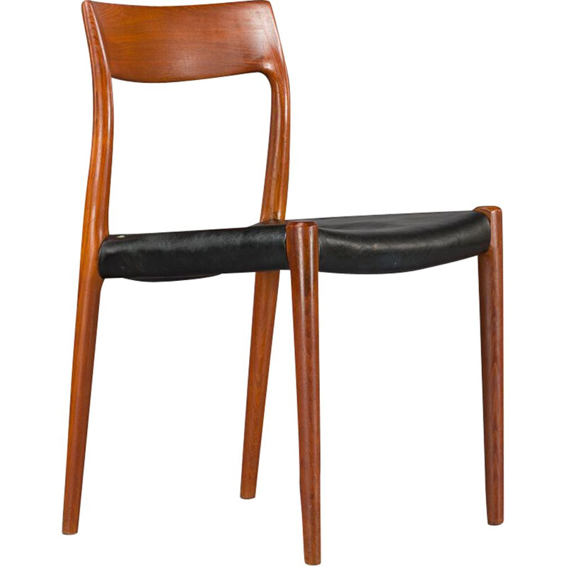 Danish mid-century dining chairs N.O. Moller  77, set of 4