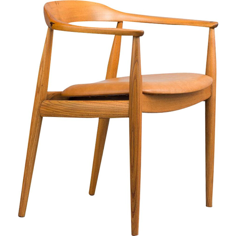 Danish mid-century oak desk chair by Illum Wikkelsø for Niels Eilersen, 1950s