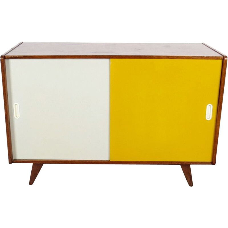 Vintage yellow and white chest of drawers by Jiri Jiroutek, Czechoslovakia, 1960