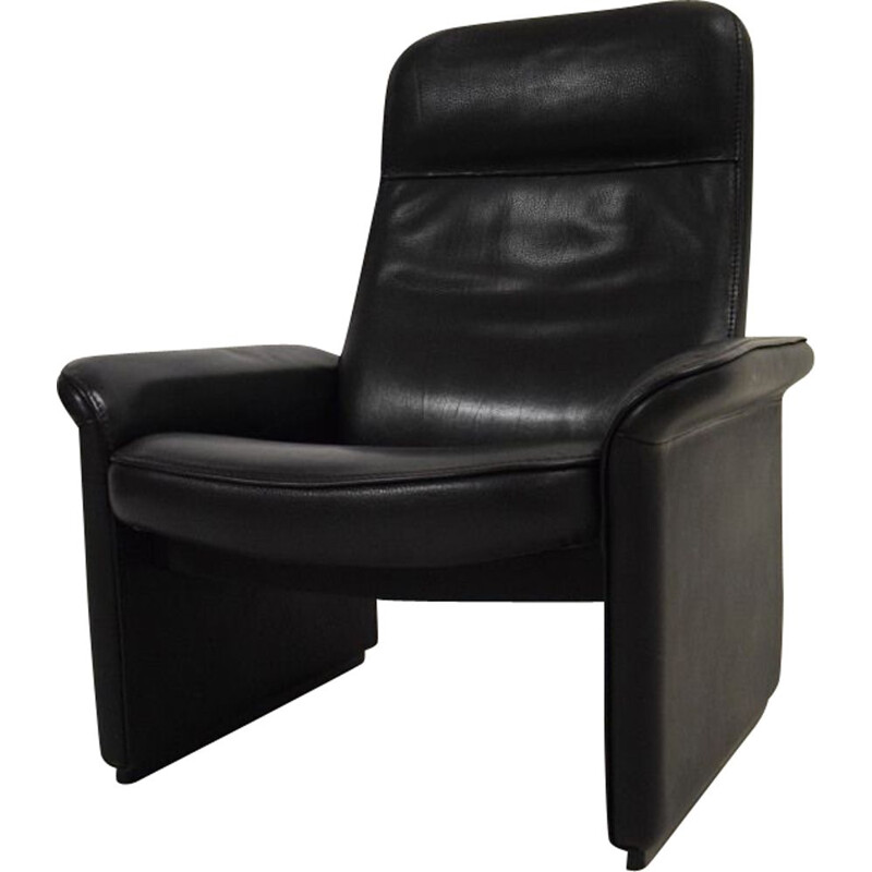 Vintage DS 50 Relax armchair in black leather by De Sede, 1970-80s