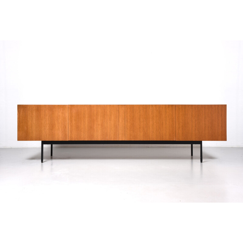 Behr sideboard in laquered metal and teak, Dieter WAECKERLIN - 1950s