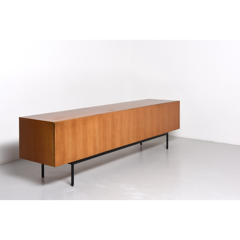 Behr sideboard in laquered metal and teak, Dieter WAECKERLIN - 1950s