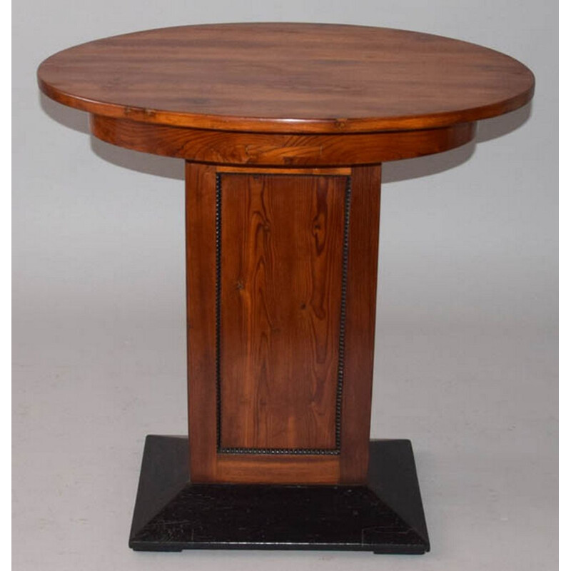 Vintage Art Deco oval wooden coffee table, 1930