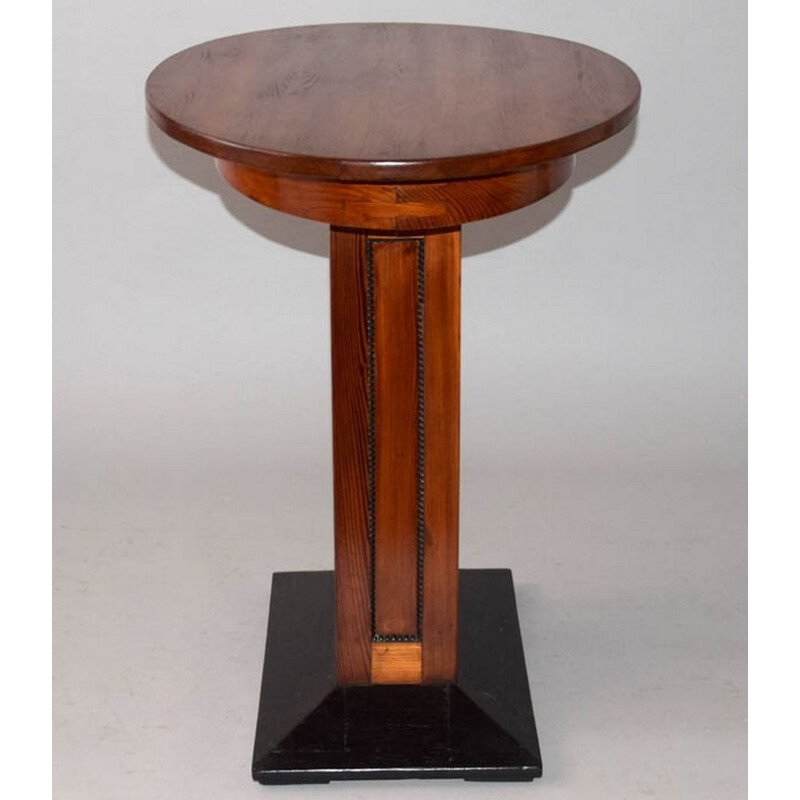 Vintage Art Deco oval wooden coffee table, 1930