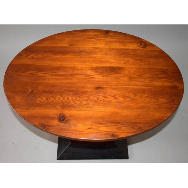 Vintage Art Deco oval wooden coffee table, 1930