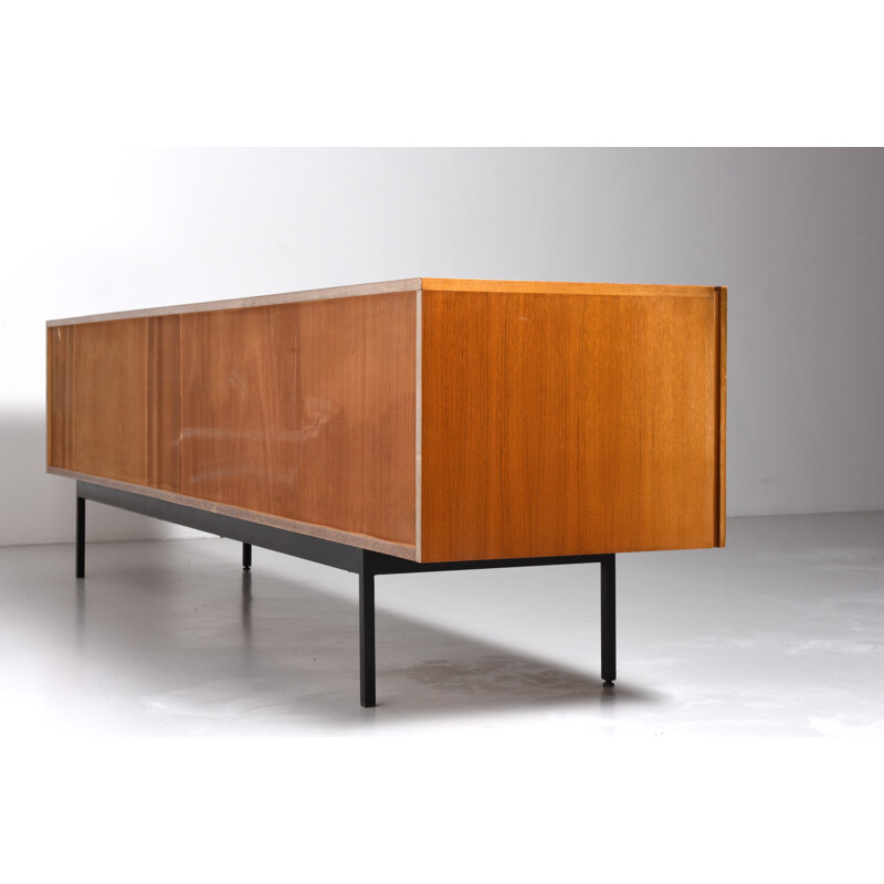 Behr sideboard in laquered metal and teak, Dieter WAECKERLIN - 1950s