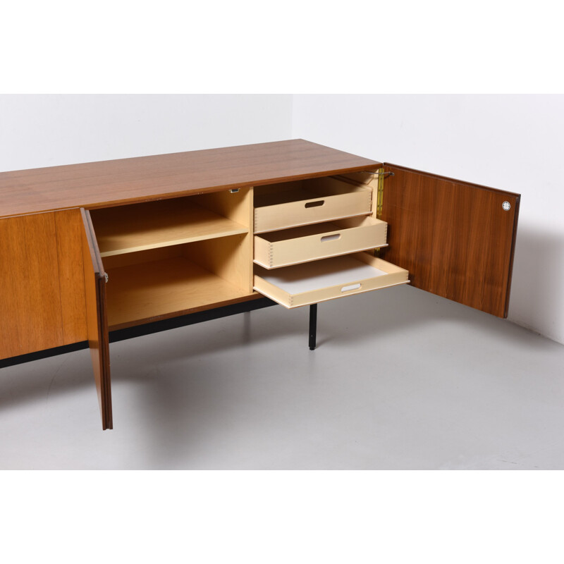 Behr sideboard in laquered metal and teak, Dieter WAECKERLIN - 1950s