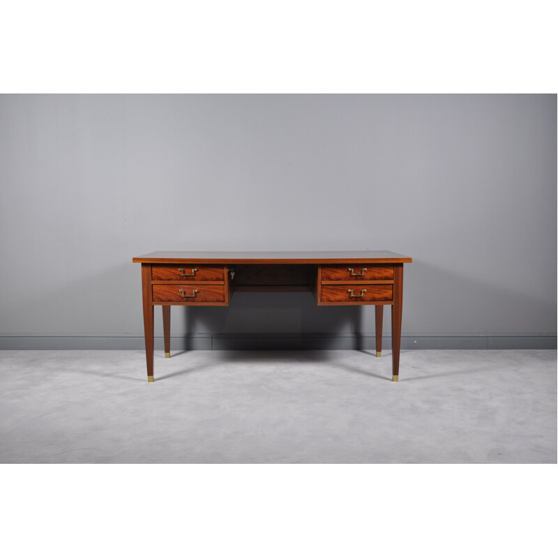 Vintage Mahogany Writing Desk, France, 1950s