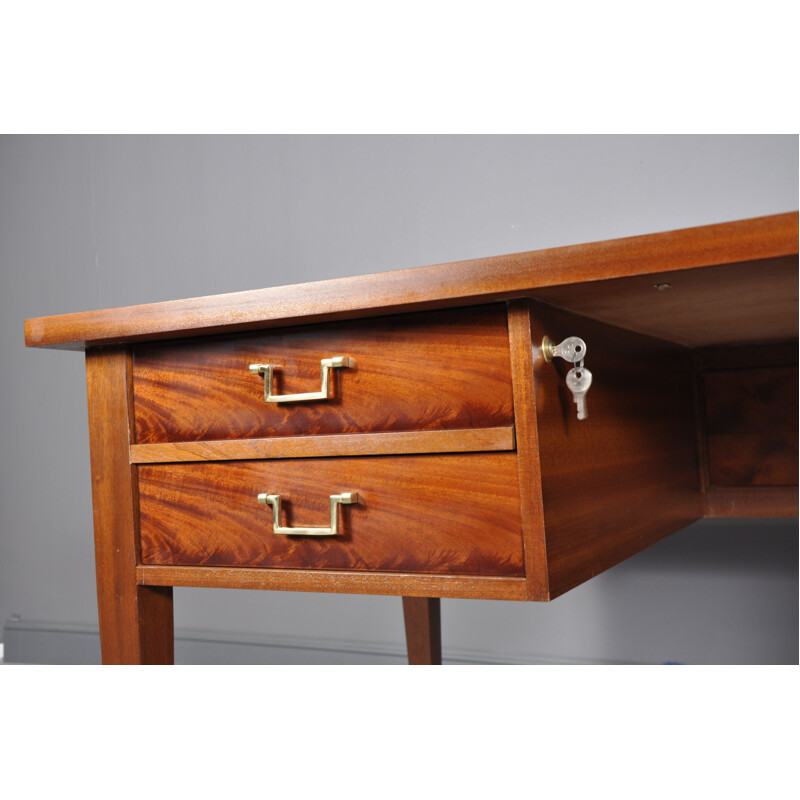 Vintage Mahogany Writing Desk, France, 1950s