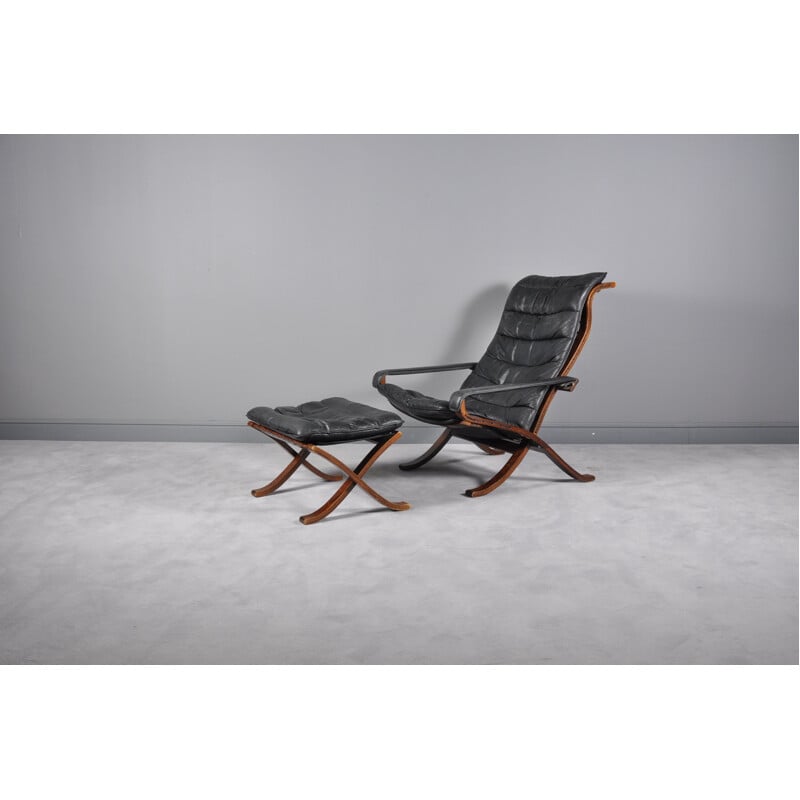 Flex Lounge Chair and Ottoman by Ingmar Relling for Westnofa, 1960s