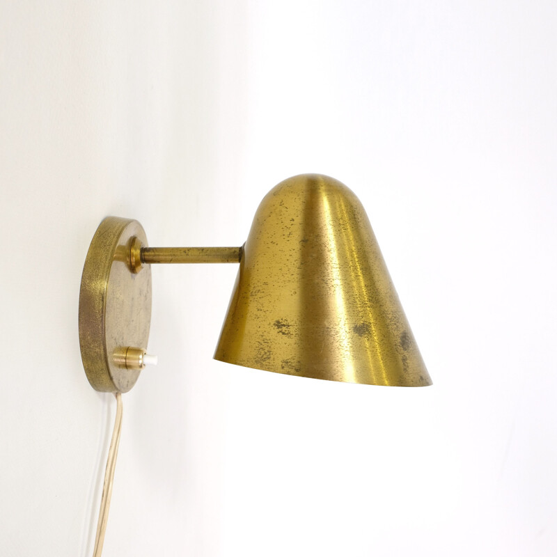 Vintage brass wall lamp, 1950s