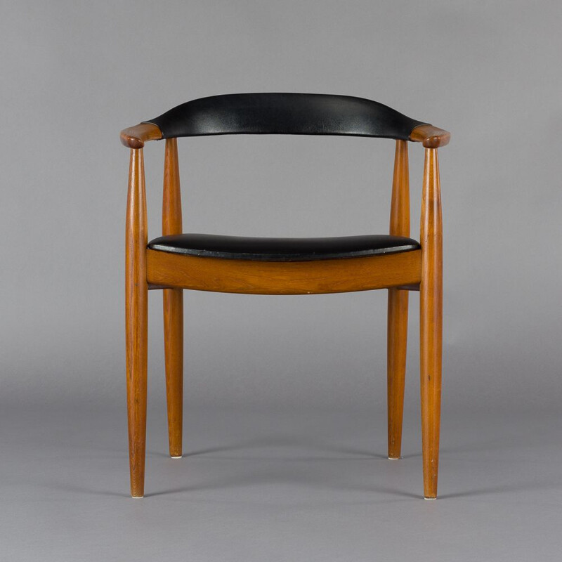 Danish Elm & Leather Armchair by Illum Wikkelsø for Niels Eilersen, 1950s