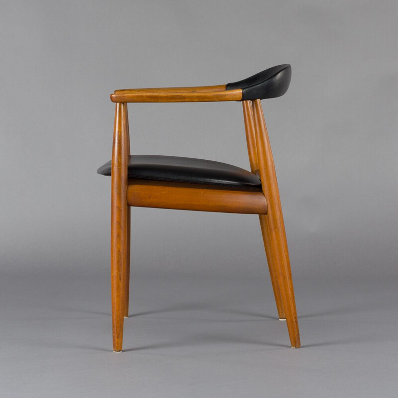 Danish Elm & Leather Armchair by Illum Wikkelsø for Niels Eilersen, 1950s