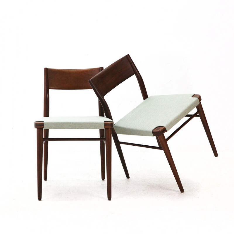 Pair of Wilkhahn Model 351 teak dining chairs by Georg Leowald, 1950s