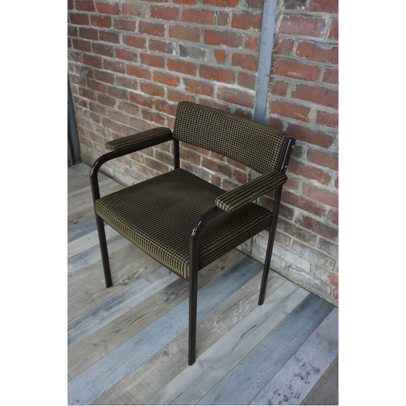 Vintage office armchair in velvet and metal structure 1960-1970
