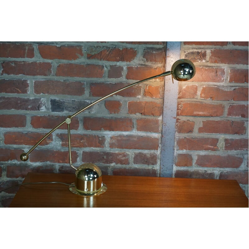 Vintage articulated brass pendulum lamp