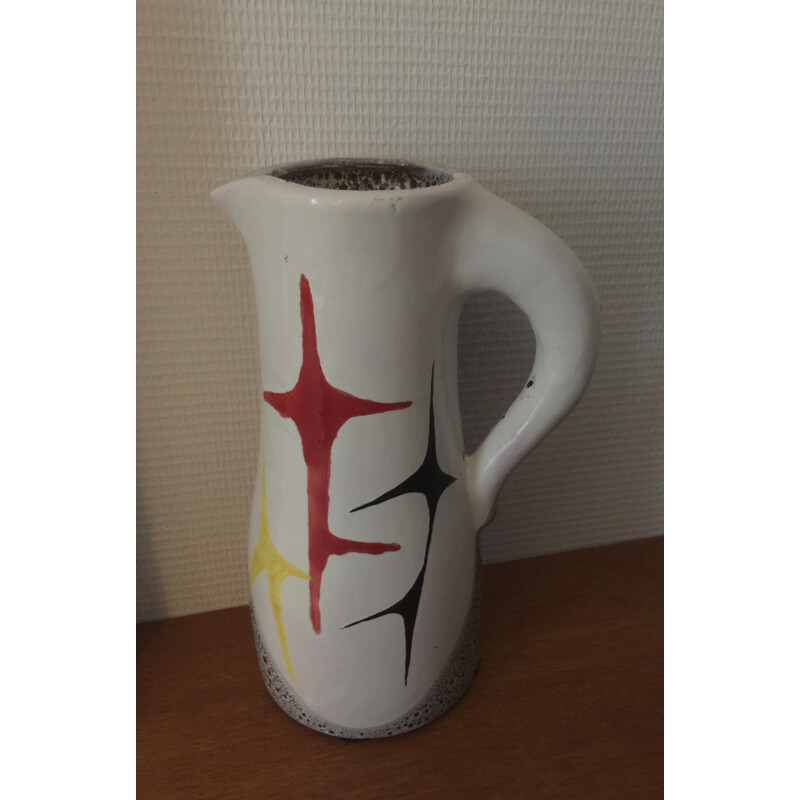 Vaso vintage com decoração geométrica, 1960