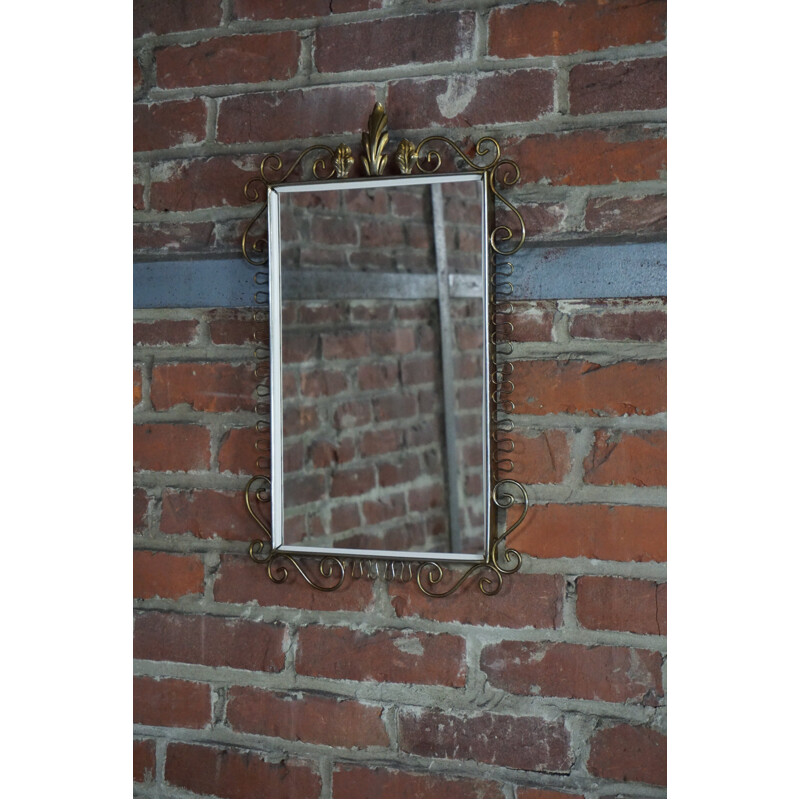 Vintage brass mirror 1950-1960