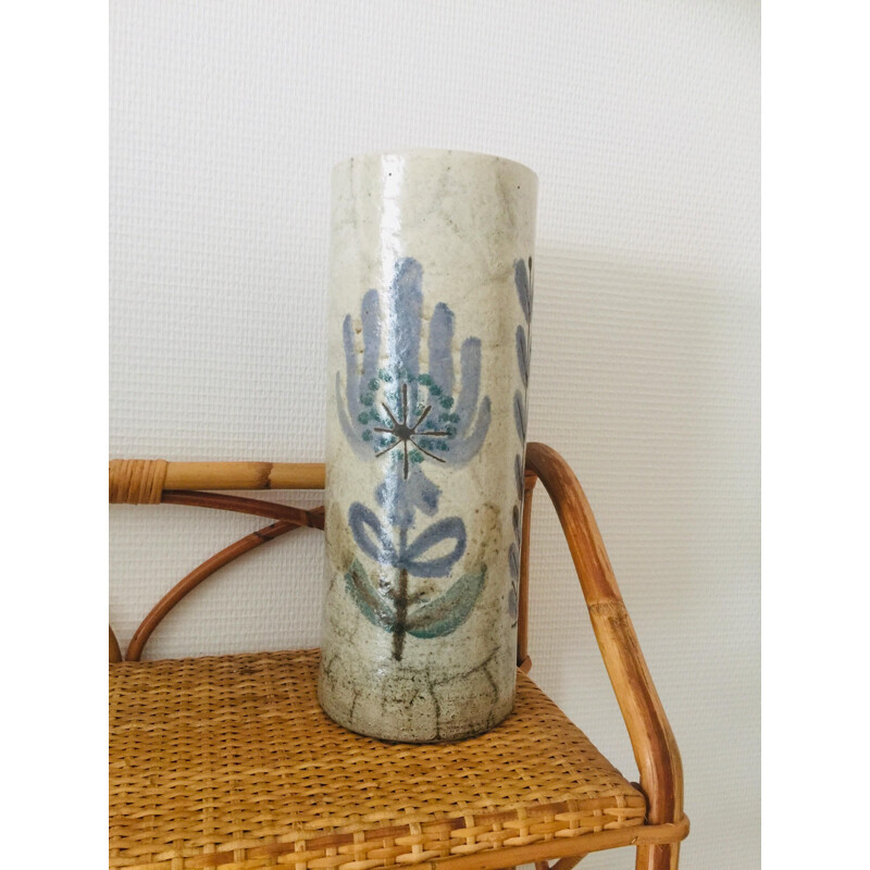 Vase vintage en céramique émaillée par Gustave Raynaud, Vallauris
