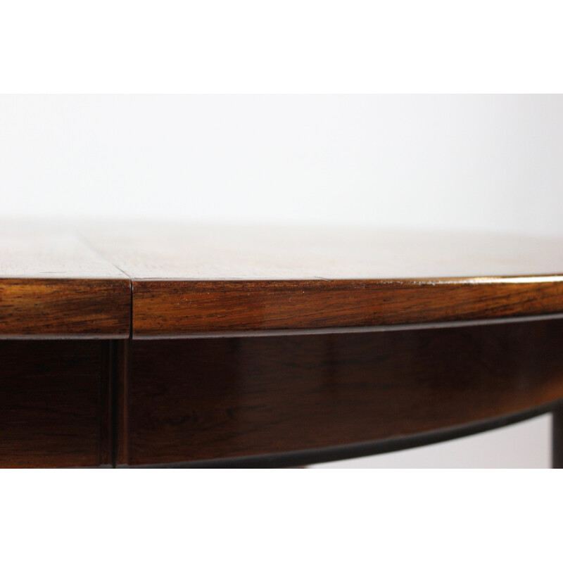 Vintage rosewood table with three extensions designed by Omann Junior, 1960