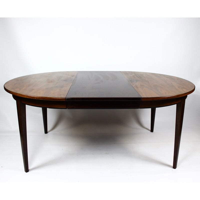Vintage rosewood table with three extensions designed by Omann Junior, 1960