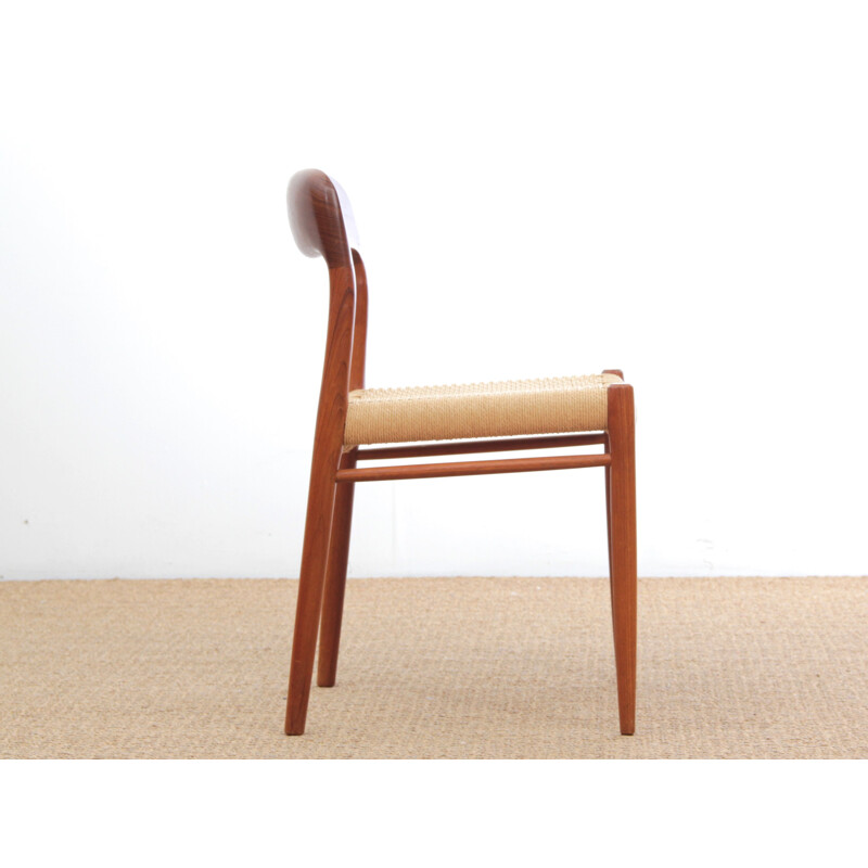 Set of 4 vintage Scandinavian teak chairs model 75 by Niels.O.Moller