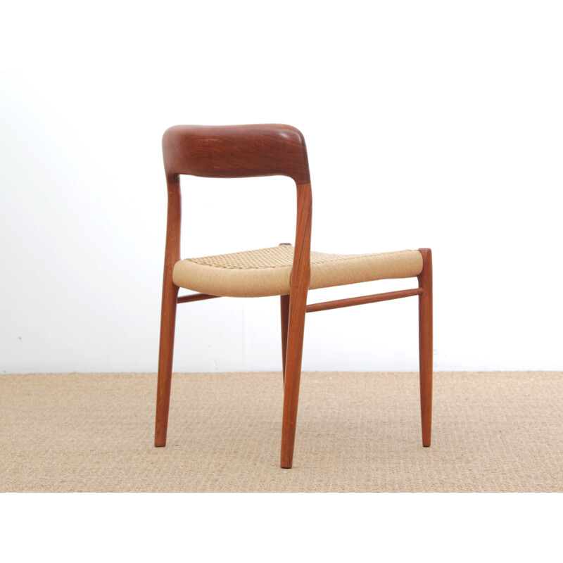 Set of 4 vintage Scandinavian teak chairs model 75 by Niels.O.Moller