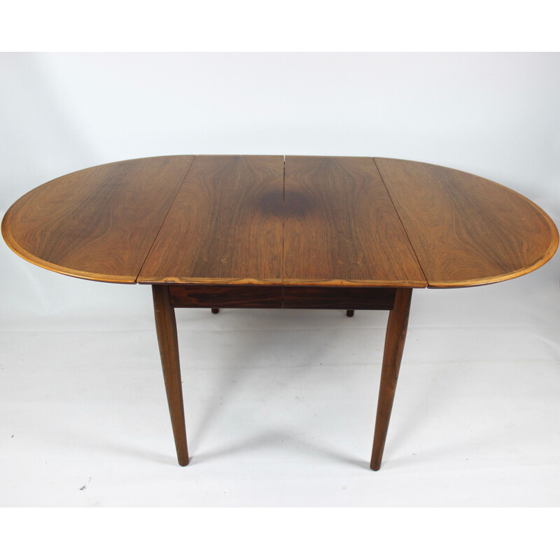 Vintage dining table with extensions in rosewood 1960s