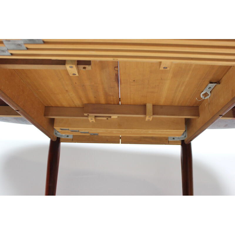Mesa de comedor con extensiones en madera de palisandro años 60