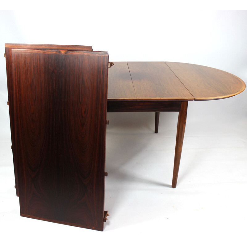 Vintage dining table with extensions in rosewood 1960s