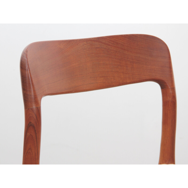 Set of 4 vintage Scandinavian teak chairs model 75 by Niels.O.Moller