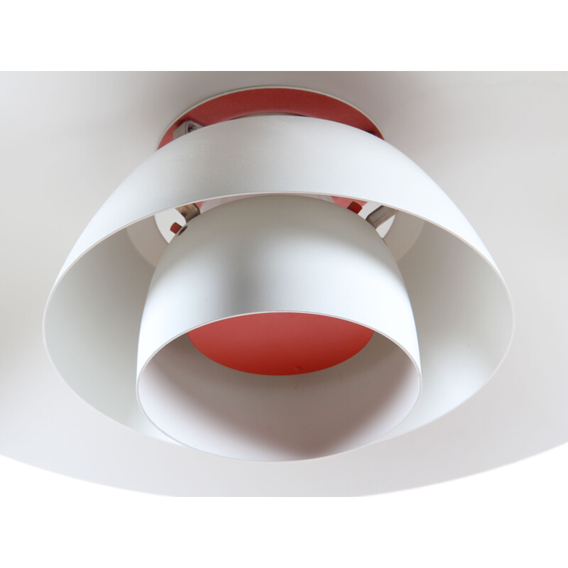 Scandinavian vintage suspension PH 43 in white lacquered metal