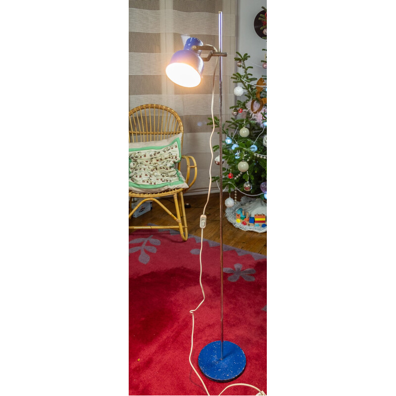 Blue vintage floor lamp, Habitat vintage, a spot on a rod, 1970-1980