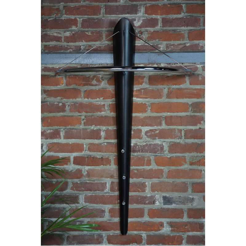 Vintage wall coat rack in metal and chrome