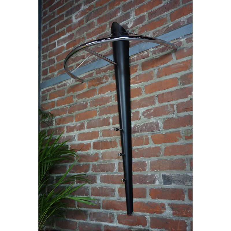 Vintage wall coat rack in metal and chrome