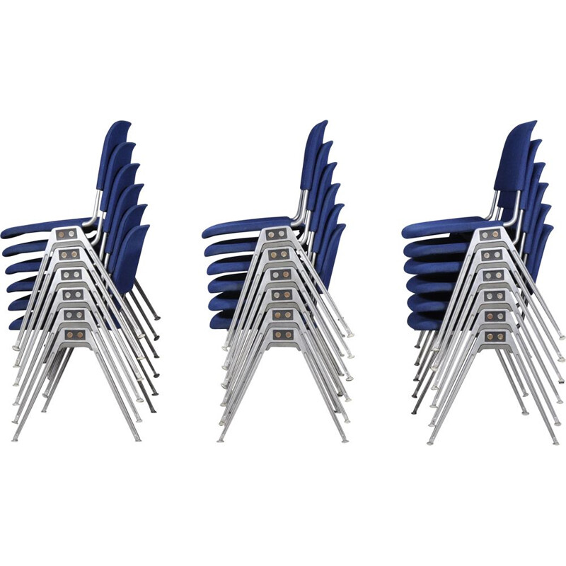 Lot de 18 chaises vintage empilables modèle 1601 par Don Albinson pour Knoll International,1960