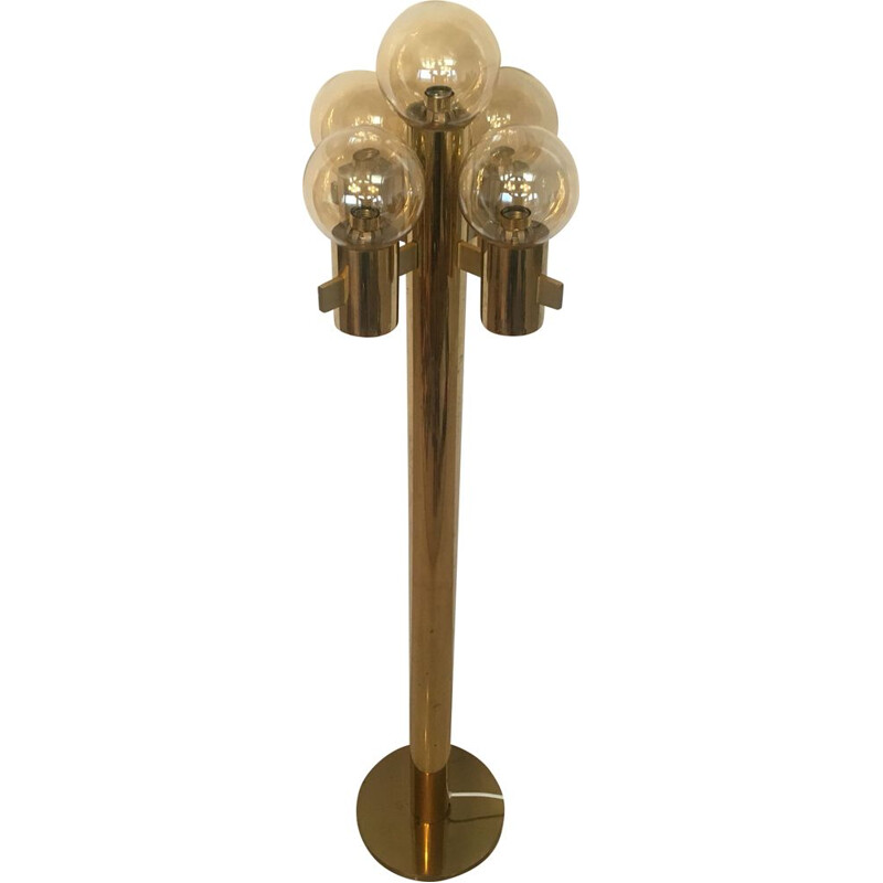 Vintage brass floor lamp by Gaetano Sciolari, Italy, 1970s