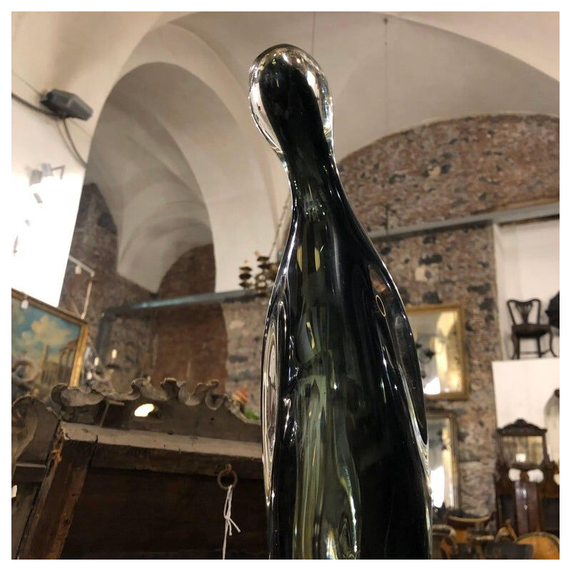 Sculpture vintage de Madone en verre de Murano, 1980