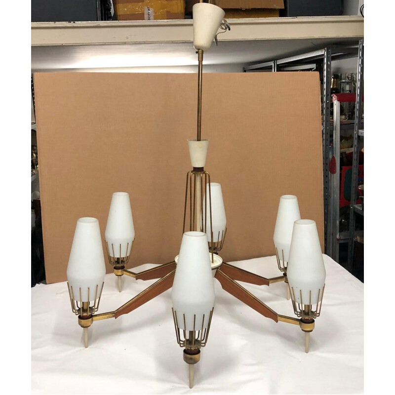 Mid-Century Modern Italian Chandelier, circa 1960