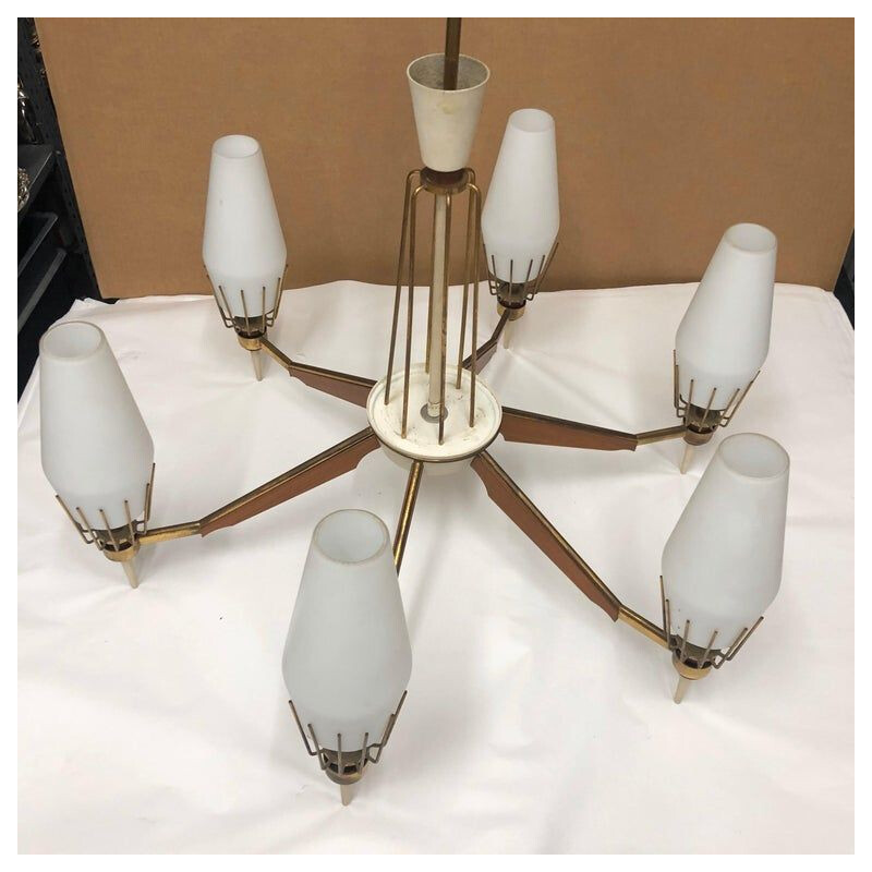 Mid-Century Modern Italian Chandelier, circa 1960