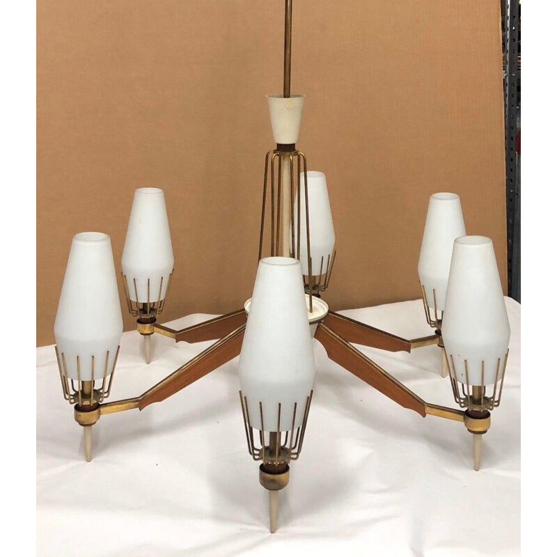 Mid-Century Modern Italian Chandelier, circa 1960