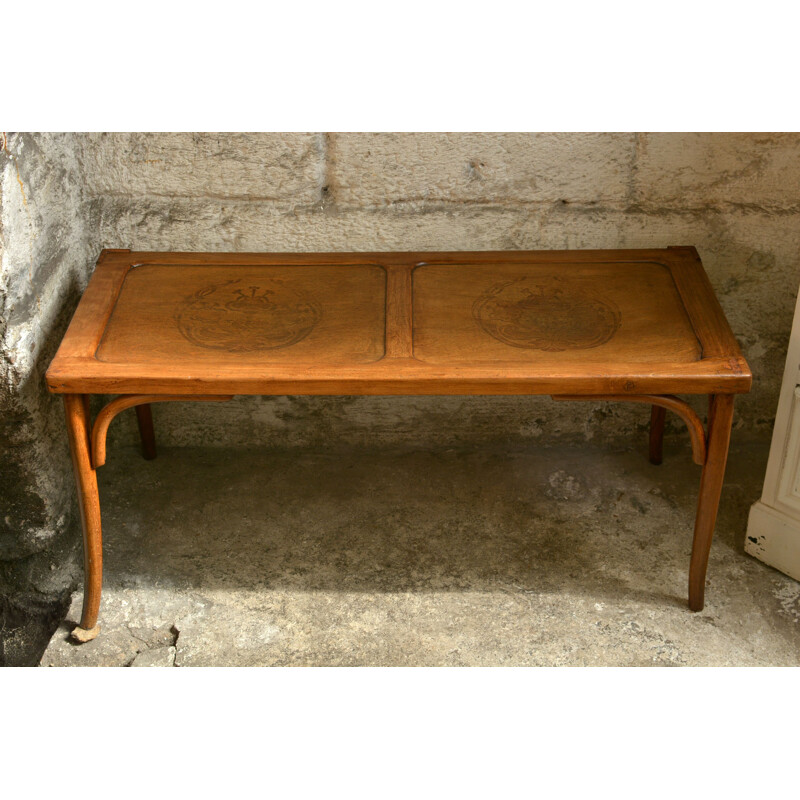 Vintage wooden bistro bench