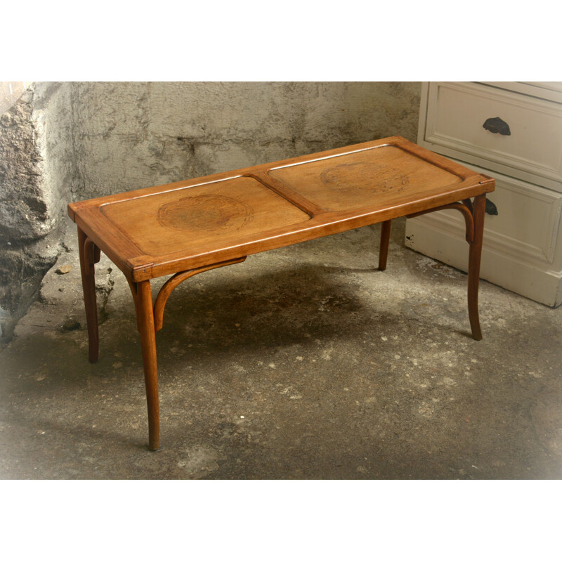 Vintage wooden bistro bench
