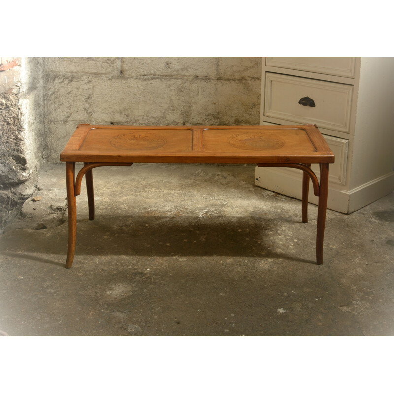 Vintage wooden bistro bench